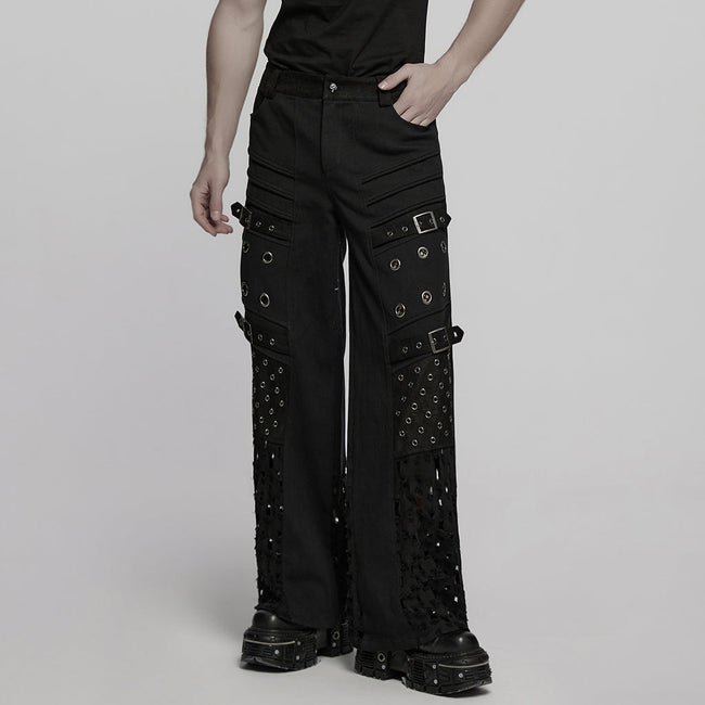 Punk Metallic Straight Pants