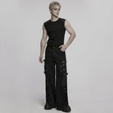 Punk Metallic Straight Pants