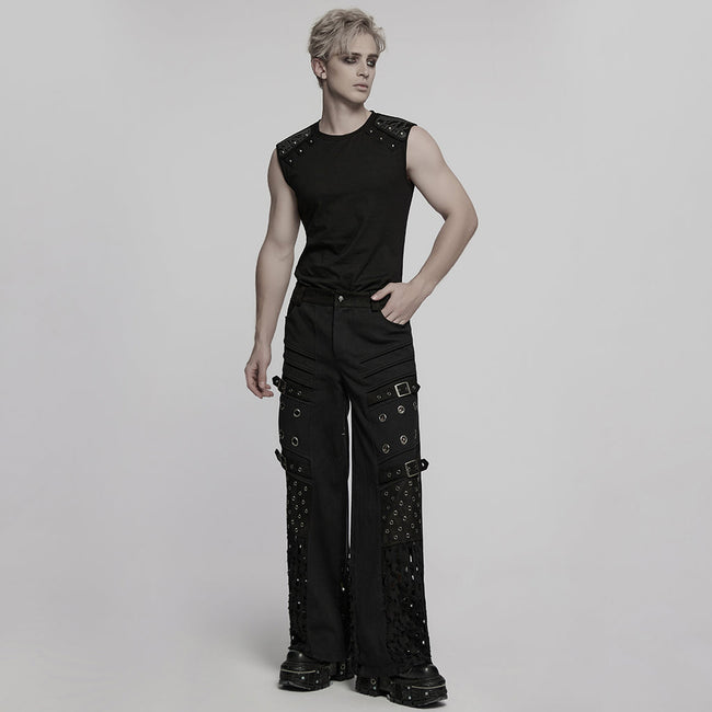Punk Metallic Straight Pants