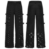 Punk Metallic Straight Pants