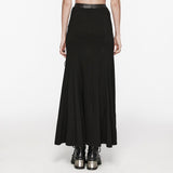 Punk cool drawstring slit skirt