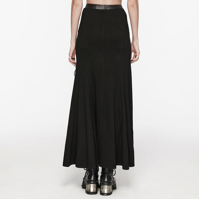 Punk cool drawstring slit skirt