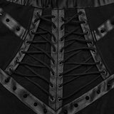 Punk cool drawstring slit skirt