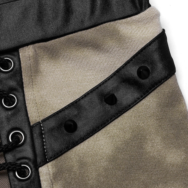 Punk cool drawstring slit skirt