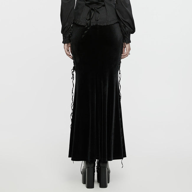 Goth velvet fishtail skirt