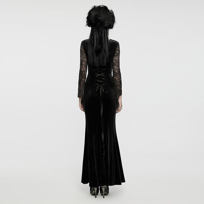 Goth Sexy Velvet Lace Dress