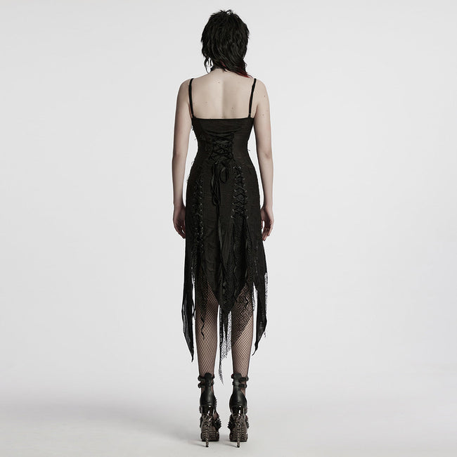 Goth irregular split dress