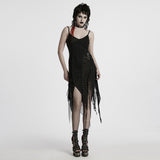 Goth irregular split dress