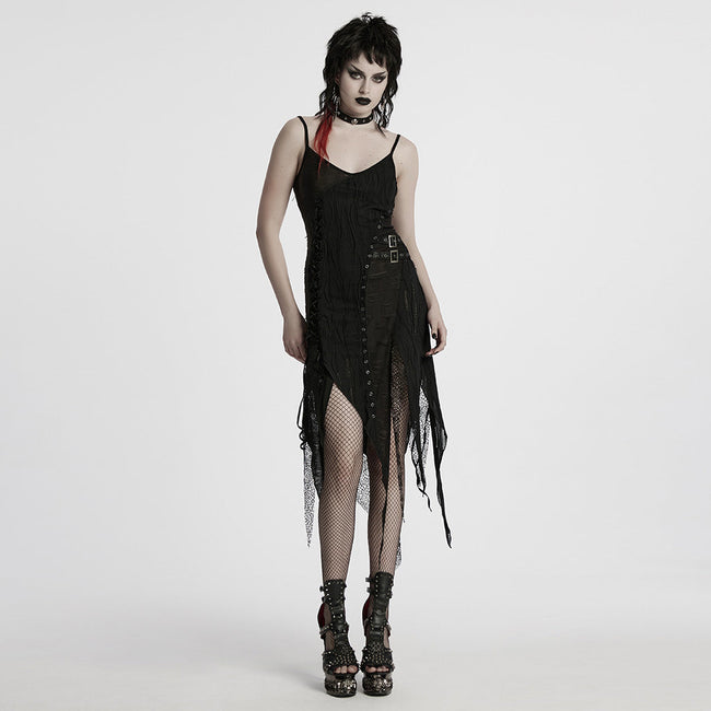 Goth irregular split dress