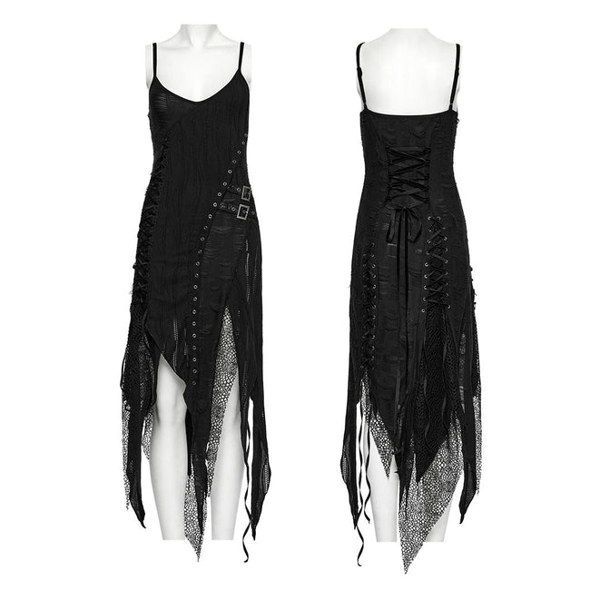 Goth irregular split dress