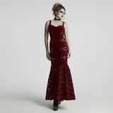 Gothic Retro Velvet Embroidered Dress