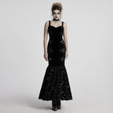Gothic Retro Velvet Embroidered Dress