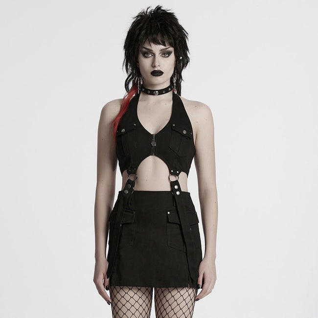 Punk halter neck dress