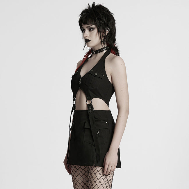 Punk halter neck dress