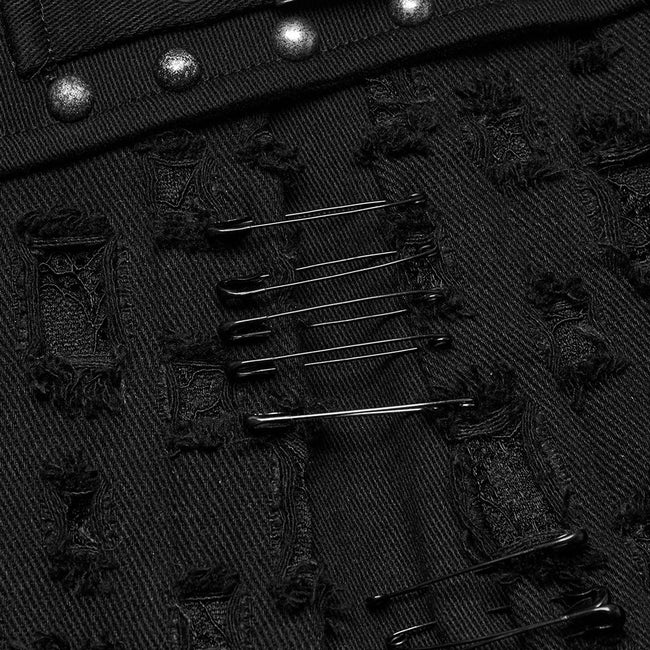 Decadent punk denim skirt