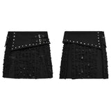 Decadent punk denim skirt