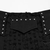 Decadent punk denim skirt