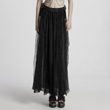 Gothic sexy goddess chiffon long skirt