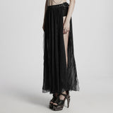 Gothic sexy goddess chiffon long skirt