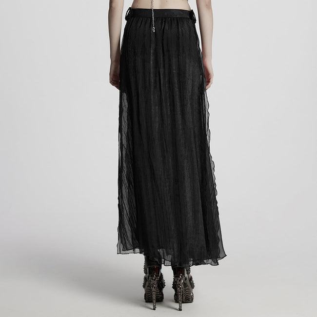 Gothic sexy goddess chiffon long skirt