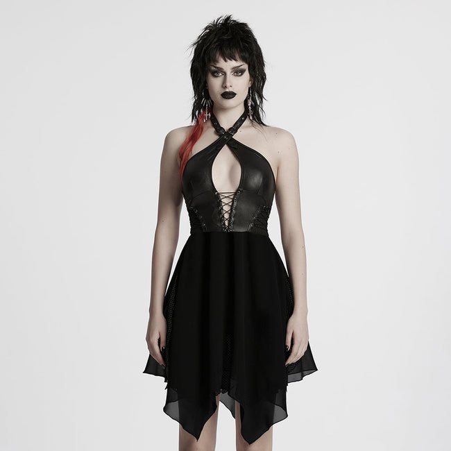 Punk halter neck dress