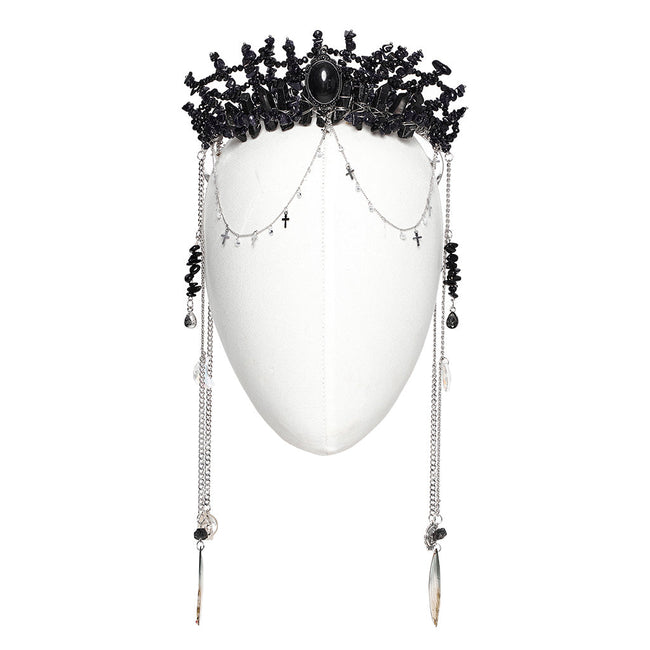 Gothic Gorgeous Black Crystal Headband