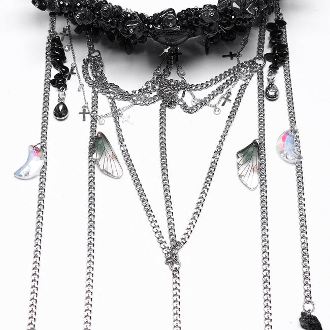 Gothic Gorgeous Black Crystal Headband