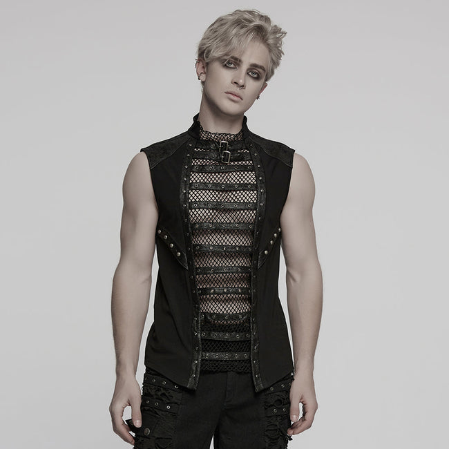 Punk visual personality mesh vest