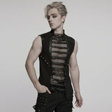 Punk visual personality mesh vest