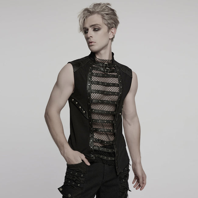 Punk visual personality mesh vest