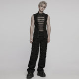 Punk visual personality mesh vest