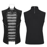 Punk visual personality mesh vest