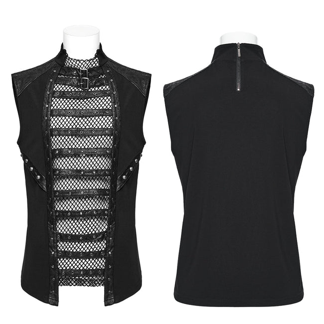 Punk visual personality mesh vest