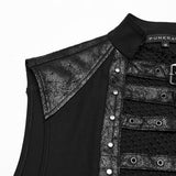 Punk visual personality mesh vest
