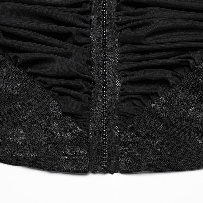 Gothic pleated halter neck top