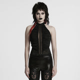 Gothic pleated halter neck top