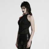 Gothic pleated halter neck top