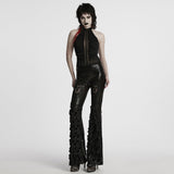 Gothic pleated halter neck top