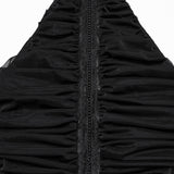 Gothic pleated halter neck top