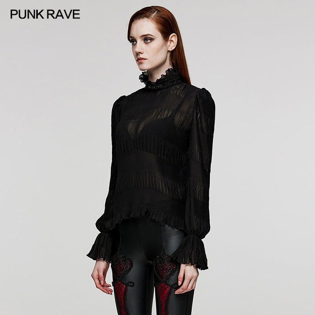 Goth chiffon delicate lace Shirt