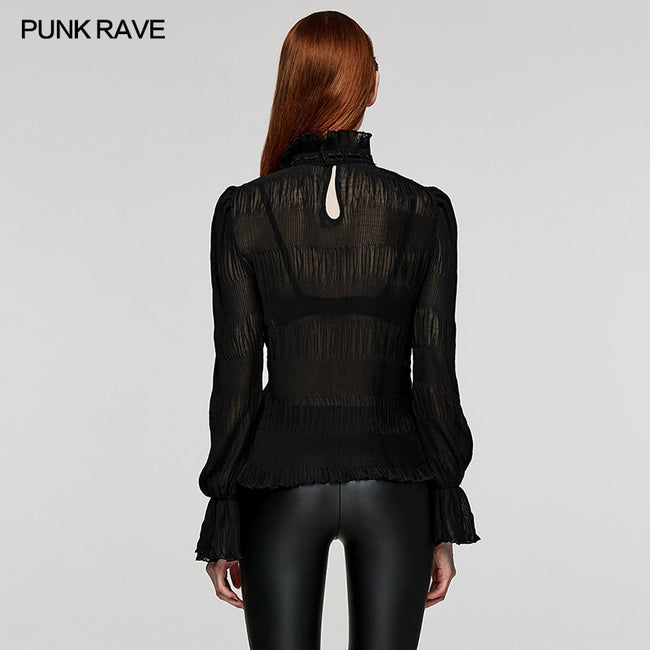 Goth chiffon delicate lace Shirt