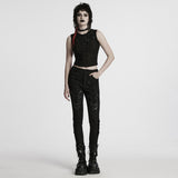 Punk tattered iron ring vest