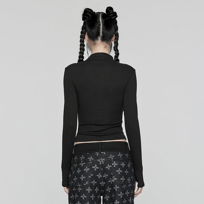 Punk drawstring structure T-shirt