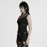 Punk V-neck cross loop vest