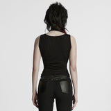 Punk V-neck cross loop vest