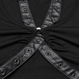 Punk V-neck cross loop vest