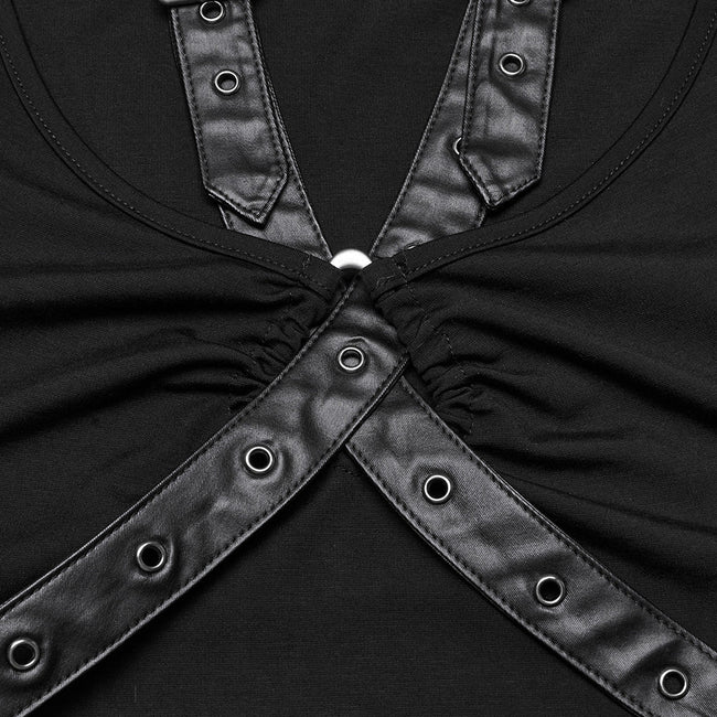 Punk V-neck cross loop vest