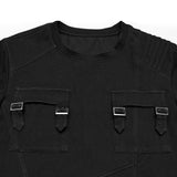 Dark Denim Knitted Punk T-shirt