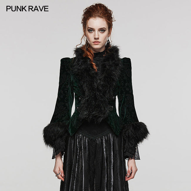 GOTH embossed velvet short jacket