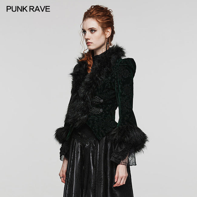 GOTH embossed velvet short jacket